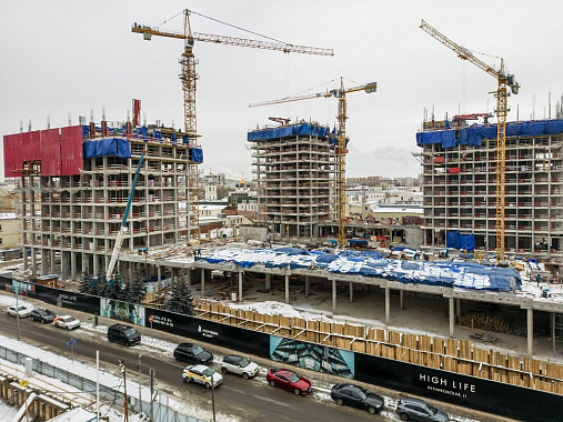 Монолит Feel Tower в HIGH LIFE достиг 14 этажа